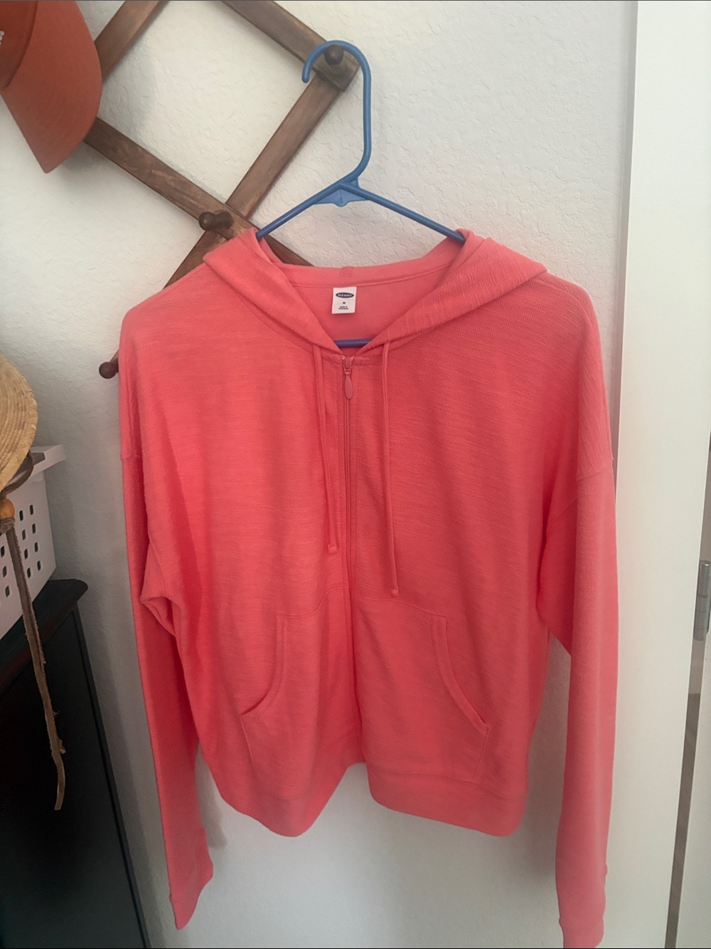 Old Navy Coral Half-Zip Hoodie Sweatshirt. Never Worn. Brand new.
